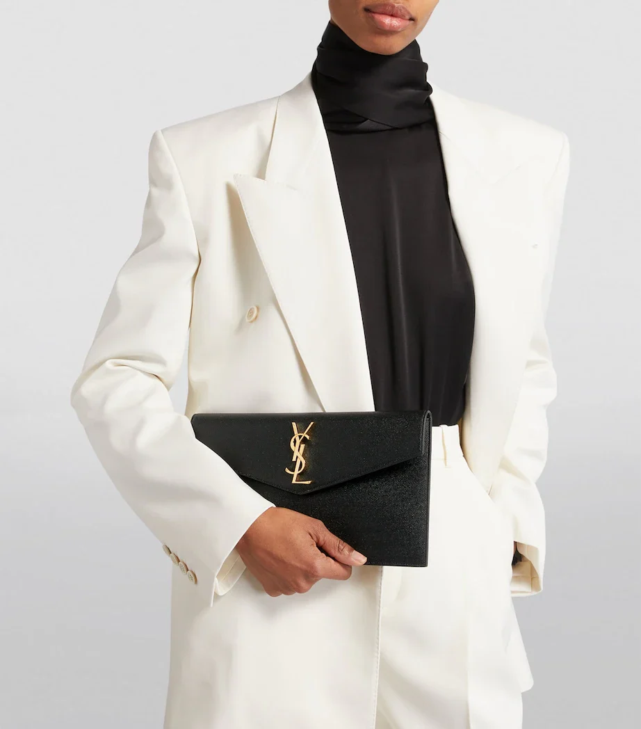 Saint Laurent Uptown Clutch Grain de Poudre Brand New
